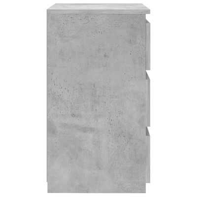 vidaXL Mesa de cabeceira 40x35x62,5 cm contraplacado cinzento cimento
