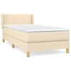 vidaXL Cama com molas/colch&atilde;o 90x190 cm tecido cor creme