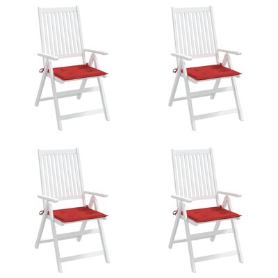 vidaXL Almofadões p/ cadeiras de jardim 4 pcs tecido oxford vermelho