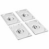 vidaXL Tampas para recipientes comida GN 1/4 4 pcs a&ccedil;o inoxid&aacute;vel