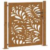 vidaXL Port&atilde;o de jardim 100x100 cm em a&ccedil;o resistente &agrave;s intemp&eacute;ries com design ondulado