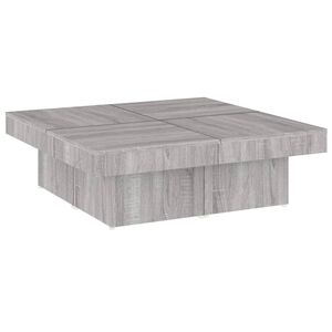 vidaXL Mesa de centro 90x90x28 cm derivados madeira cinzento sonoma