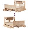 vidaXL Cama com estante sem colchão 160x200 cm pinho maciço