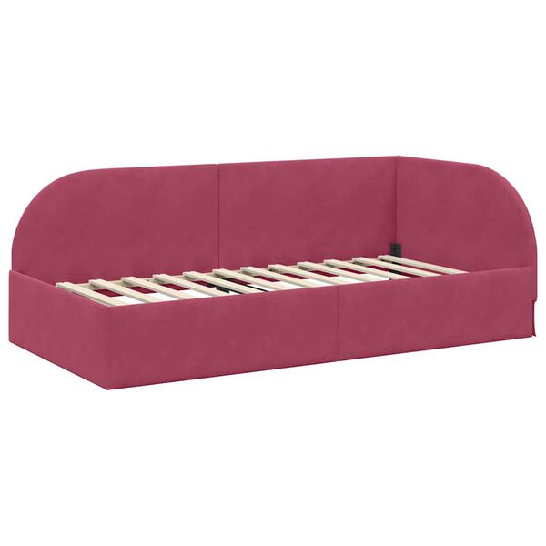 vidaXL Estrutura de Cama de Canto Vinho Vermelho 100 cm x 200 cm