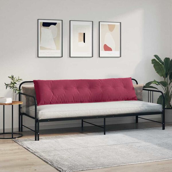 vidaXL Travesseiro para Costas Vinho Vermelho 200 x 50 cm