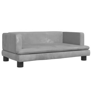 vidaXL Cama para c&atilde;es 80x45x30 cm veludo cinzento-claro