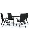 vidaXL 5 pcs Conjunto de jantar para jardim preto