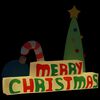 vidaXL Decora&ccedil;&atilde;o insufl&aacute;vel Merry Christmas com luzes LED 197 cm