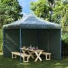 vidaXL Parede lateral com fecho p/ tenda de festas 2 pcs PE verde