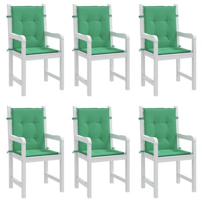 vidaXL Almofadões lombares p/ cadeiras de jardim 6pcs oxford verde