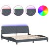 vidaXL Estrutura de cama com LED sem colch&atilde;o 200x200cm veludo cinzento-escuro