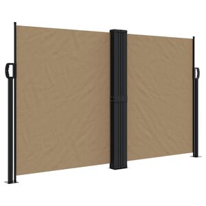 vidaXL Toldo lateral retr&aacute;til 140x1000 cm cinzento-acastanhado