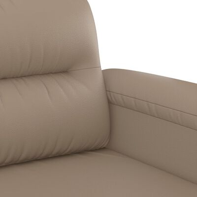 vidaXL 2 pcs conjunto sofás c/ almofadões couro artif. cor cappuccino