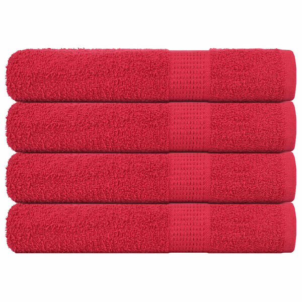 vidaXL Toalhas FROGN 4 pcs 100x200 cm 360 g/m&sup2; vermelho