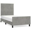 vidaXL Estrutura de cama sem colch&atilde;o 90x190 cm veludo cinzento-claro