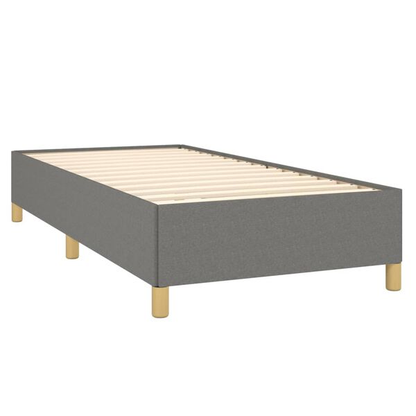 vidaXL Cama com molas/colch&atilde;o 90x190 cm tecido cinza-escuro