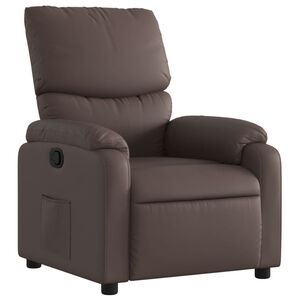 vidaXL Poltrona reclin&aacute;vel couro artificial castanho