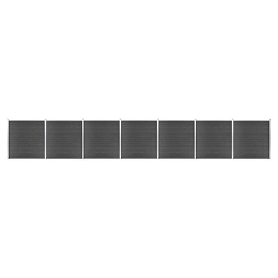 vidaXL Conjunto de painel de vedação WPC 1218x186 cm preto