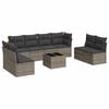 vidaXL 9 pcs conjunto sof&aacute;s p/ jardim com almofad&otilde;es vime PE cinzento