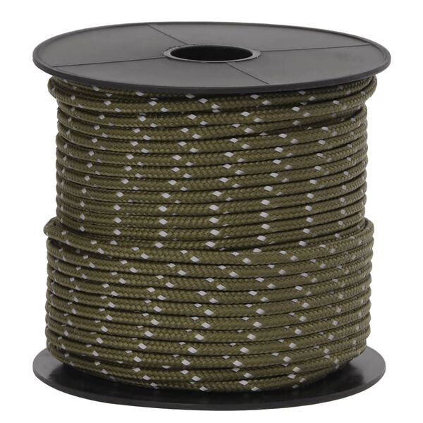 vidaXL Corda para tenda com tiras refletoras e esticadores 50 m 4 mm