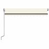 vidaXL Toldo autom&aacute;tico com LED e sensor de vento 350x250 cm cor creme