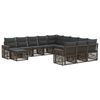vidaXL Conjunto de Sof&aacute; de Jardim 12 pcs Cinza e Cinza Escuro vime PE