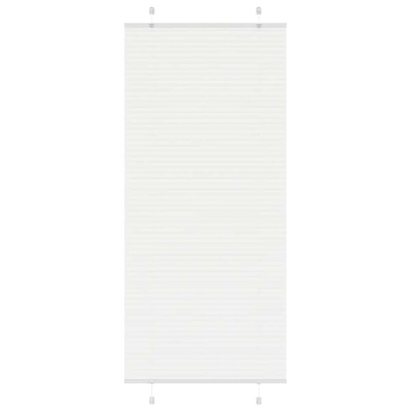 vidaXL Branco Plissada Cega 95x200 cm Largura Tecido 94,4 cm Poli&eacute;ster