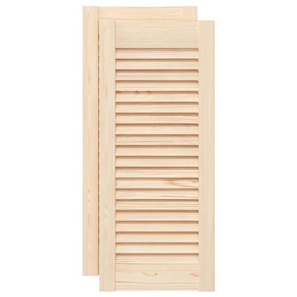 vidaXL Portas de arm&aacute;rio 2 pcs com design de persiana pinho maci&ccedil;o