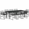 vidaXL Conjunto de Jantar para Jardim 9 unid. Preto vime PE