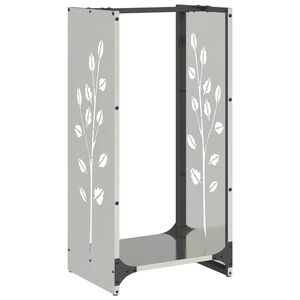 vidaXL Suporte para lenha 40x30x80 cm a&ccedil;o inoxid&aacute;vel