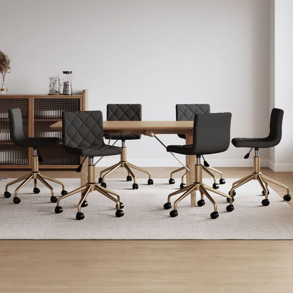 vidaXL Cadeiras de jantar girat&oacute;rias 6 pcs veludo cinzento-escuro