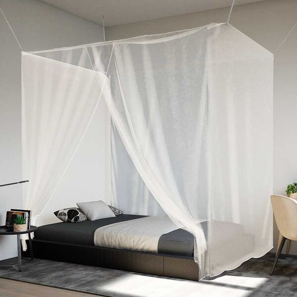 vidaXL Rede mosquiteira suspensa malha branco 220x100x150 cm