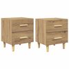 vidaXL Arm&aacute;rio de cama 2 pcs Carvalho Artesanal 40 x 35 x 47,5cm