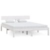 vidaXL Estrutura de cama casal 135x190 cm pinho maci&ccedil;o branco