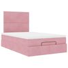 vidaXL Estrutura de cama otomana com colch&otilde;es 120x200 cm veludo rosa