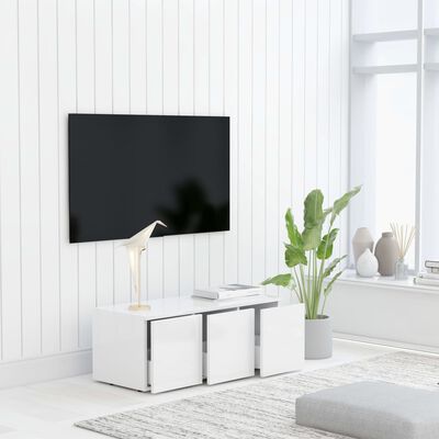 vidaXL Móvel de TV 80x34x30 cm contraplacado branco