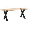 vidaXL Pés para mesa de jantar em formato de X, 2 peças, preto, 70x(72-73) cm, aço