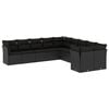 vidaXL 10 pcs conjunto sof&aacute;s de jardim c/ almofad&otilde;es vime PE preto