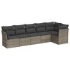 vidaXL 6 pcs conjunto sof&aacute;s de jardim com almofad&otilde;es vime cinzento