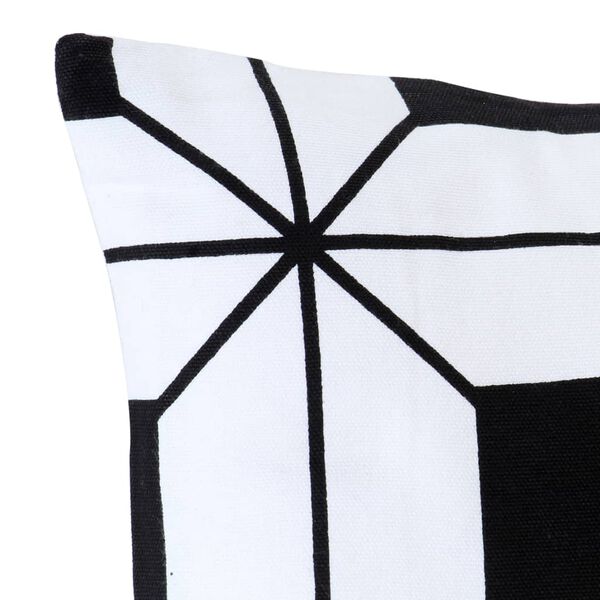 vidaXL Almofadões 2 pcs 40x40 cm algodão estampado preto e branco