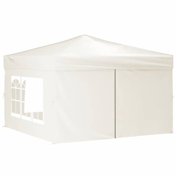 vidaXL Tenda para festas dobrável com paredes laterais 3x3 m creme