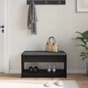 vidaXL Banco de Hall com almofada Carvalho Preto 83 x 38 x 45 cm