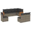 vidaXL 8 pcs conjunto sof&aacute;s de jardim c/ almofad&otilde;es vime PE cinzento