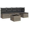 vidaXL 6 pcs conjunto sof&aacute;s de jardim com almofad&otilde;es vime cinzento