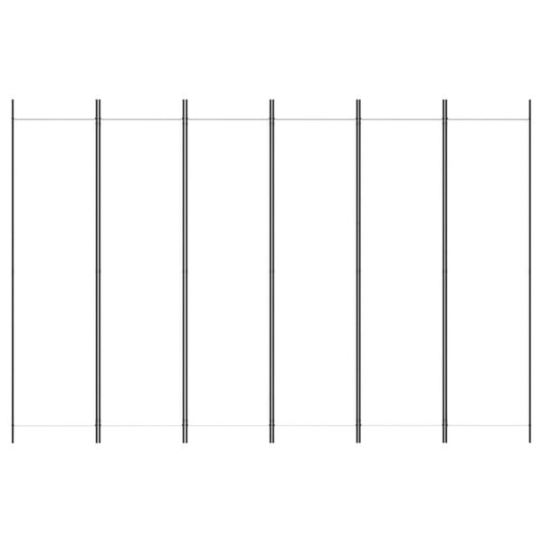vidaXL Biombo com 6 painéis 300x200 cm tecido branco