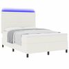 vidaXL Cama Box Spring LED com cabeceira Creme e Branco 140 x 200 cm