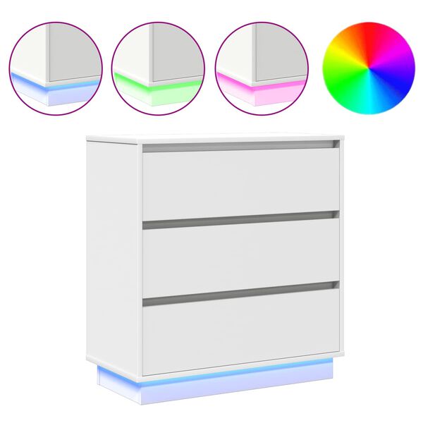 vidaXL Armário de Cabeceira com gaveta Branco 71 x 34,5 x 75 cm