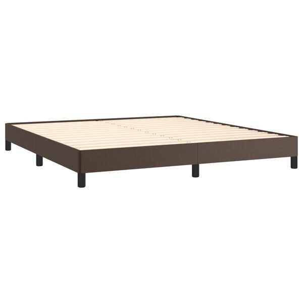 vidaXL Estrutura de cama 180x200cm couro artificial castanho