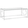 vidaXL Mesa de centro 120x60x45 cm a&ccedil;o inoxid&aacute;vel prateado e vidro