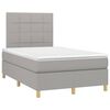 vidaXL Cama box spring c/ colch&atilde;o e LED 120x200 cm tecido cinza-claro